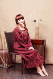 Women's Long-Sleeved Cotton Floral Loose Pastoral Princess Nightdress Pajamas Cottagecore Nightgown