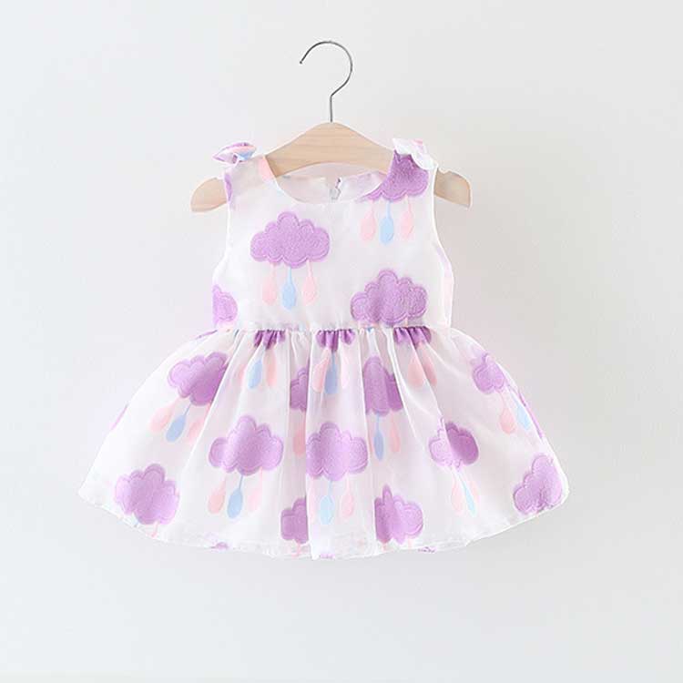 Girl Dress Summer Baby Sleeveless Cloud Rain Vest Dresses
