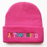 Travis Scott Astroworld Cap Color Embroidery Knitted Hat Pullover Men and Women Beanie Hat