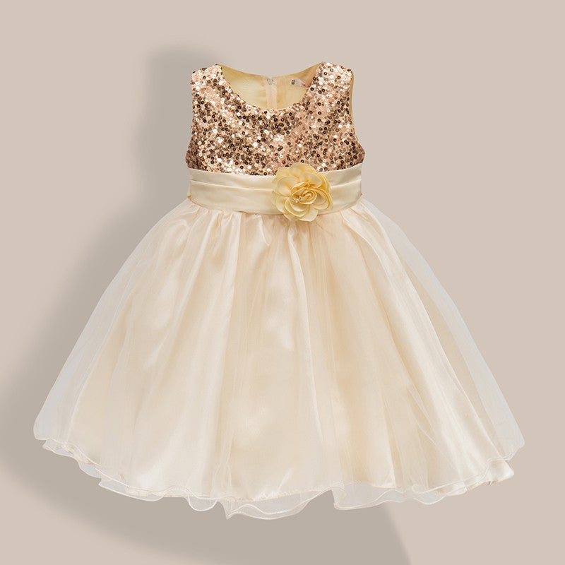 Girl Dress Autumn Sequins Children Floral Dress