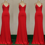 Formal Dresses & Gowns Sexy Red Evening Dress Sleeveless Strap Backless Formal Dress