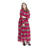Muslim Women Stylish Kashibo Abaya Muslim Ladies Long Gown Islamic Clothing Jilbab Jalabiya Long Sleeve Printed Lantern Sleeve Chiffon Corset Bohemian Dress
