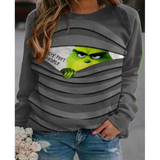 Grinch Hoodie Women's Christmas Tree Printed Sweater