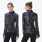 BBL Jacket Yoga Jacket Women's Skinny Print Jacket Top Zipper