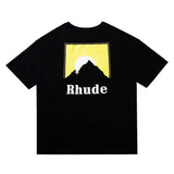 Rhude T Shirt Sunset Theme Printed Loose Couple