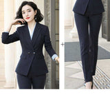 Women Autumn Uniform Designs Formal Style Office Lady Bussiness Attire Work Suit Striped Business Wear Suit