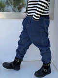 Children's Soft Jeans Autumn and Winter Fleece-Lined Jeans for Children