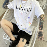 Gallery Dept Gallery DEP Color Splash-Ink Letter Short Sleeve Loose Couple T-shirt Men's Fashion