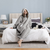 Hoodies Blankets Leopard Print Lazy Blanket Flannel Lamb Wool