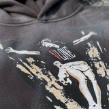 Saint Michael Hoodie Vlone Distressed Graffiti Hooded Fleece Lined Sweater