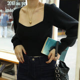 Preppy Aesthetic Sweater Knitwear for Women Autumn Sexy Slim Fit