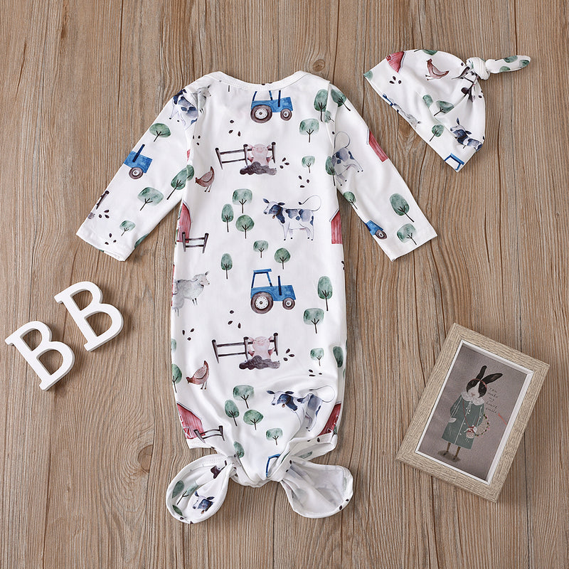 Knotted Baby Gown Children's Pajamas Men's and Women's Baby Anti-Kick Quilt Sleeping Bag