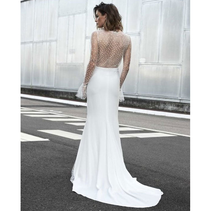 Bohemian Coachella Outfits Slimming Sexy V-neck See-through Dress