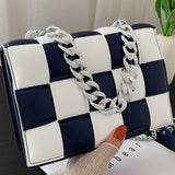Sling Bags Woven Small Square Bag Summer Portable Women's Bag Chain Shoulder Bag