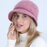 Women Winter Hats Knitted Hat Women's Autumn and Winter Bucket Hat plus Velvet Thickening