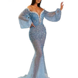 Lady Gaga Dress Elegant Golden Fishtail Evening Dress