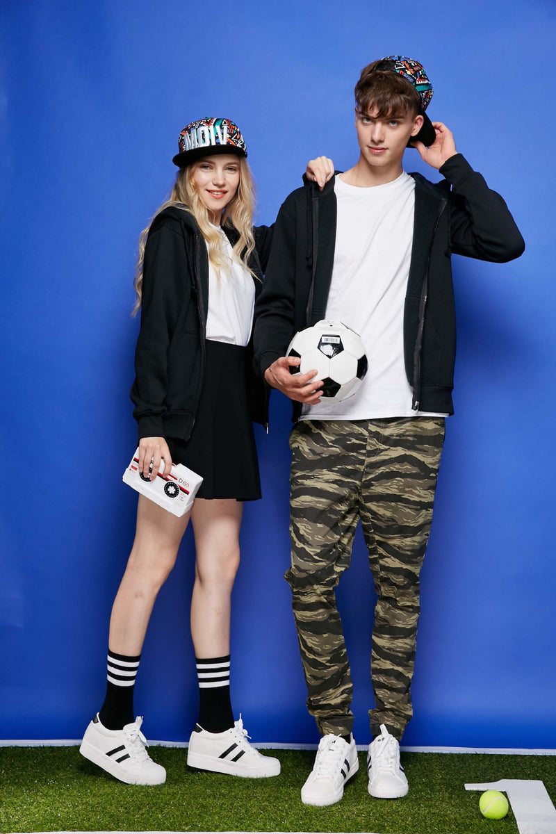 Black Zip Up Hoodie Polyester Cotton Interior Fleece Zipper Hooded Sweater Solid Color Cultural Shirt