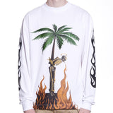 Palm Angels Hoodie Flame Skull Letter Long Sleeve T-shirt Men 'S Loose