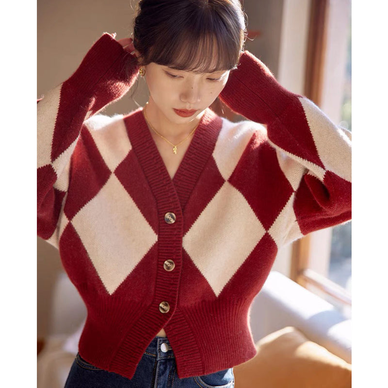 Preppy Aesthetic Sweater Spring Knitted Sweater Short Vintage