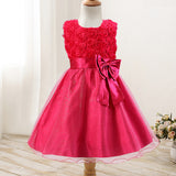 Toddler Girls Sequin Gown Dress Girls' Skirts Princess Dress with Corsage Color Net Dress Performance
