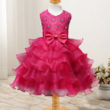 Toddler Girls Sequin Gown Dress Baby Children's Skirt 100 Days Old and One Year Old Dress Multi-Layer Princess Dress