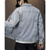 Denim Jacket Men's Slim-Fit Washed Casual Denim Jacket