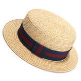 Top Hat Summer Wheat-Straw Hat Flat Top Hat Traveling Sun Hat