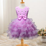 Toddler Girls Sequin Gown Dress Baby Children's Skirt 100 Days Old and One Year Old Dress Multi-Layer Princess Dress