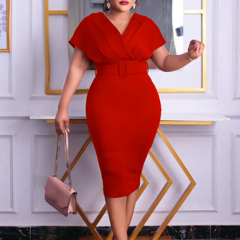Nina Parker plus Size Dresses Fashionable Slimming Elegant Ol Dress