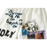 Kanye West Sunday Service Pant Graffiti Printing Vintage Sweatpants Ankle Banded Pants Loose