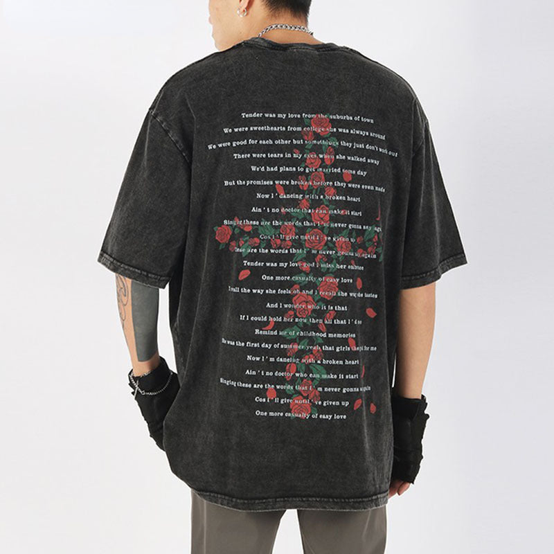 Preppy Aesthetic T Shirt Printed Short-Sleeved T-shirt for Men