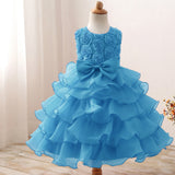 Toddler Girls Sequin Gown Dress Wedding Dress Multi-Layer Mesh Bubble Skirt Girls Costumes