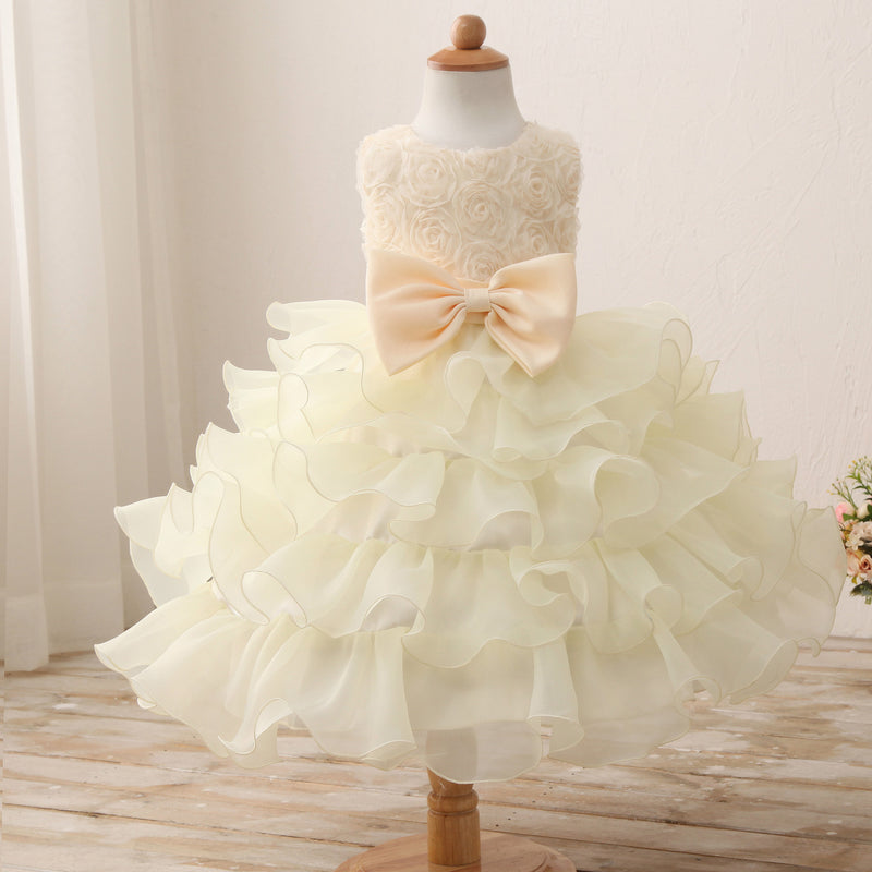 Toddler Girls Sequin Gown Dress Children's Wedding Dress Formal Dress Rose Princess Dress Summer Sleeveless Dress