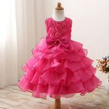 Toddler Girls Sequin Gown Dress Wedding Dress Multi-Layer Mesh Bubble Skirt Girls Costumes