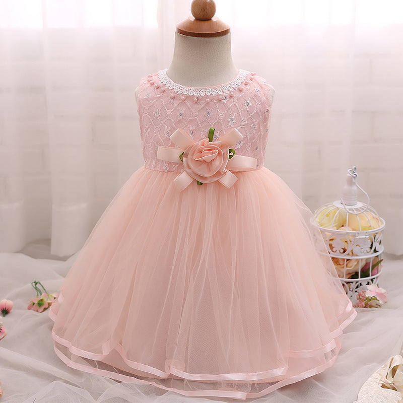 Toddler Girls Sequin Gown Dress Children's Lace Dress Baby Full Moon Princess Dress Children's Dress