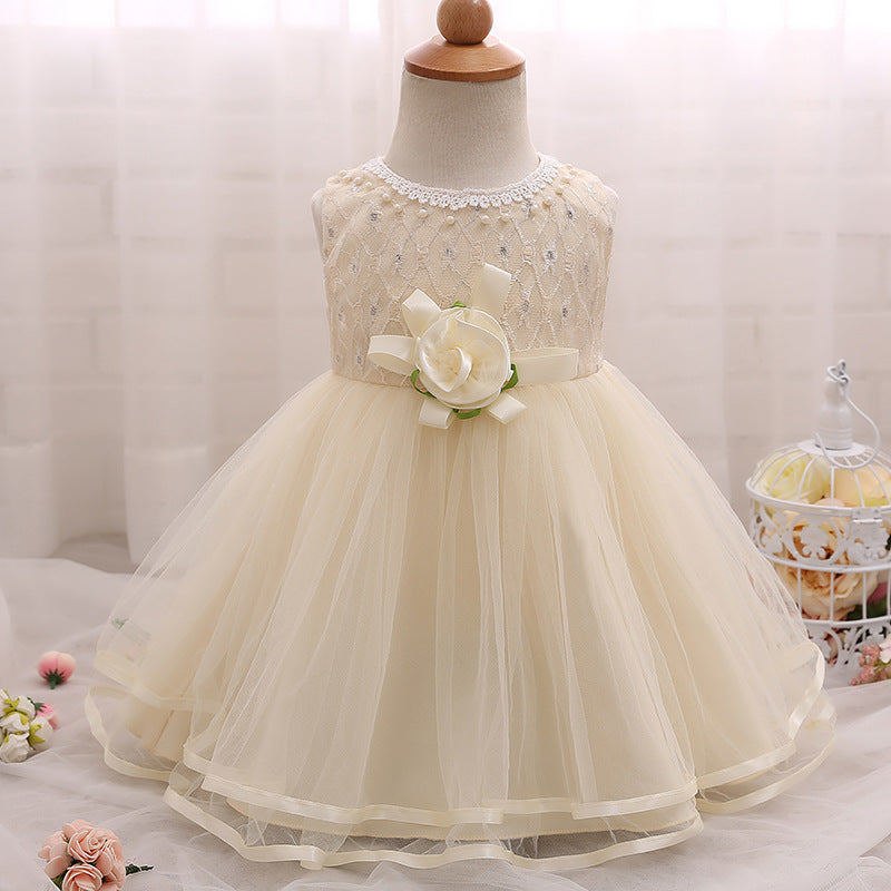 Toddler Girls Sequin Gown Dress Children's Lace Dress Baby Full Moon Princess Dress Children's Dress