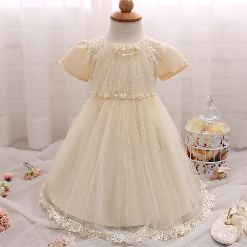 Toddler Girls Sequin Gown Dress Princess Dress Children Shirt Lace Children's Dress