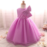Toddler Girls Sequin Gown Dress Bowknot Multi-Layer Mesh Lace Princess Children Shirt