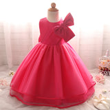 Toddler Girls Sequin Gown Dress Bowknot Multi-Layer Mesh Lace Princess Children Shirt
