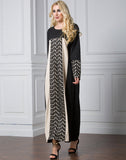 Muslim Women Stylish Kashibo Abaya Muslim Ladies Long Gown Islamic Clothing Jilbab Jalabiya Fashion Lace Stitching Long Sleeve Dress