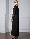 Muslim Women Stylish Kashibo Abaya Muslim Ladies Long Gown Islamic Clothing Jilbab Jalabiya Fashion Lace Stitching Long Sleeve Dress