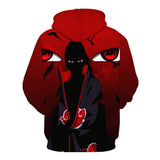 Itachi Uchiha Costume Naruto Cos Xiao Organization Itachi Uchiha 3D Printed Zipper Hooded Sweater