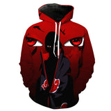 Itachi Uchiha Costume Naruto Cos Xiao Organization Itachi Uchiha 3D Printed Zipper Hooded Sweater