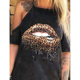 Skull Dress Loose off-Shoulder Skull Print T-shirt