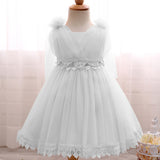 Toddler Girls Sequin Gown Dress Baby Flower Embroidered Children Shirt Princess Dress