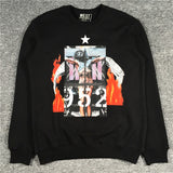 GVC Hoodie 952 Flame Pattern Fashion Cotton Sweater for Men and Women