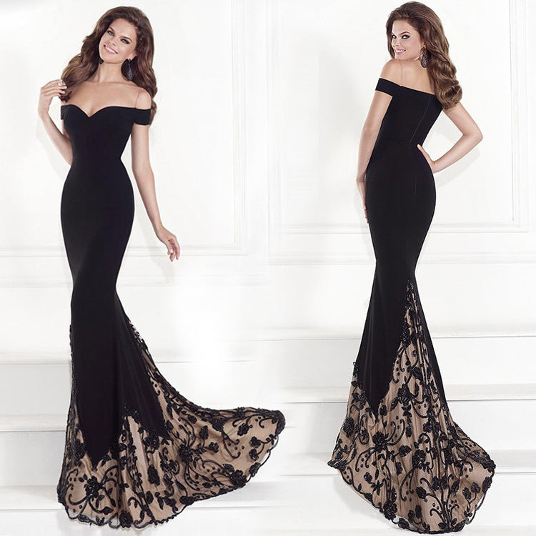 Formal Dresses & Gowns Off-the-Shoulder Dress Bronzing Mop Dress