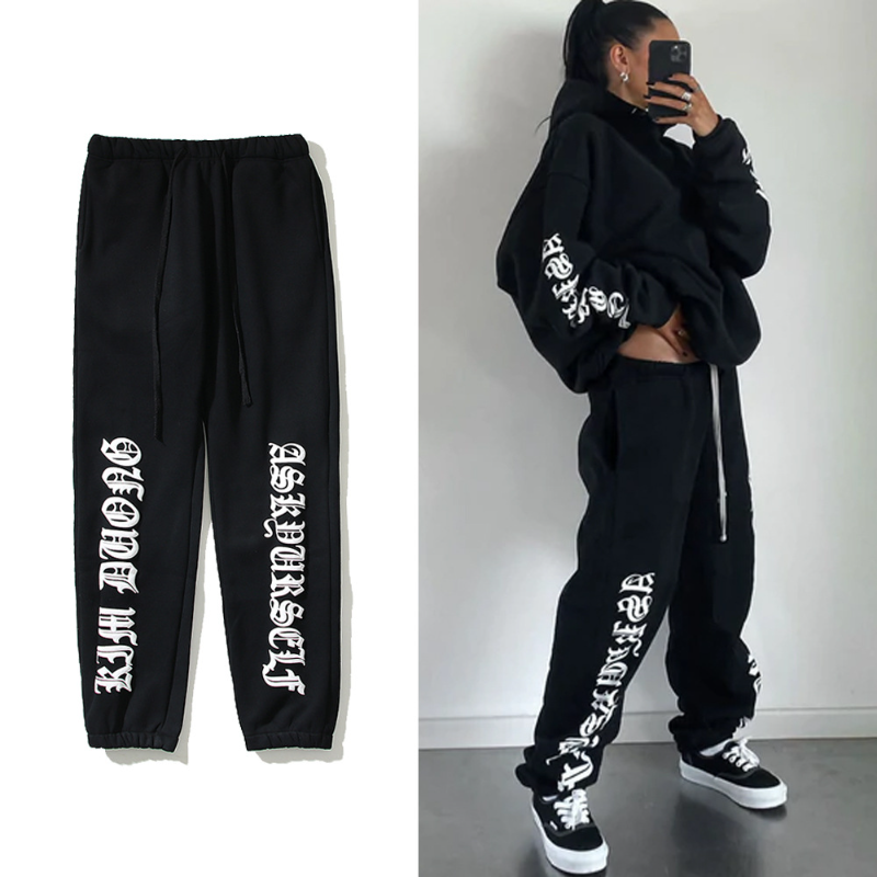Kanye West Sunday Service Pant Yourself Printed Fleece Sweatpants Loose Leisure Sports