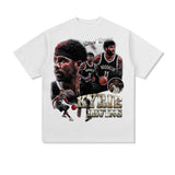 Kyrie Irving Shirt Vintage Kyrie Irving Printed Short-Sleeved T-shirt Distressed Sports