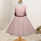Toddler Girls Sequin Gown Dress Bow Children Shirt Girls Lace Sleeveless Yarn Princess Gown Dress